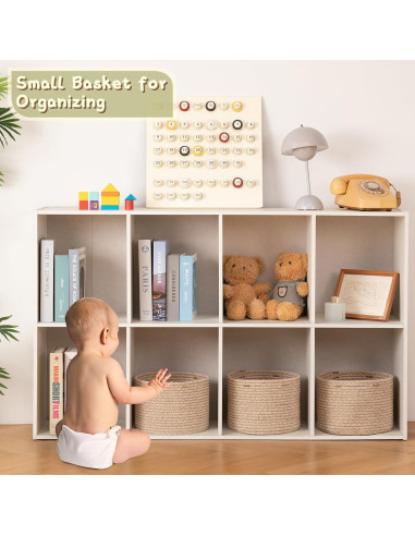 Cesta de Almacenamiento Pequeña OIAHOMY 24.9x24.9x18 cm Marrón