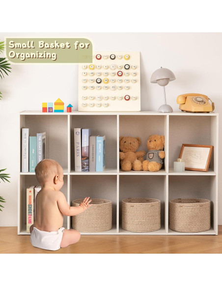 Cesta de Almacenamiento Pequeña OIAHOMY 24.9x24.9x18 cm Marrón