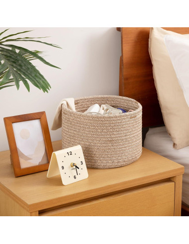 Cesta de Almacenamiento Pequeña OIAHOMY 24.9x24.9x18 cm Marrón