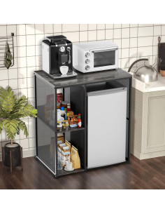 Gabinete de Café KirKical 3 Niveles con Soporte para Mini Nevera 2