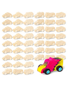 Juguetes de Auto de Madera DIY Lenwen 48 Pcs para Niños
