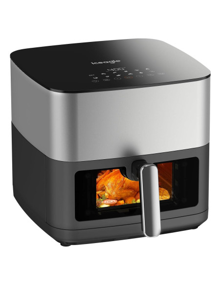 Freidora de Aire Iceagle 9 Qt Acero Inoxidable 1700W 12 en 1