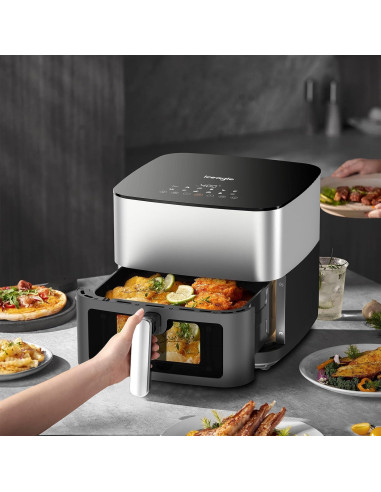 Freidora de Aire Iceagle 9 Qt Acero Inoxidable 1700W 12 en 1