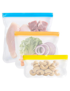 Bolsas de Silicona Reutilizables KKUADCEHI 3 Piezas 3.78L