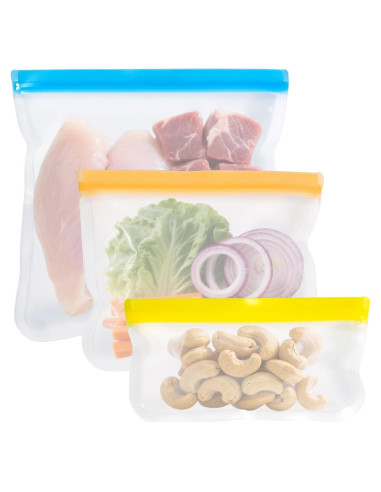 Bolsas de Silicona Reutilizables KKUADCEHI 3 Piezas 3.78L