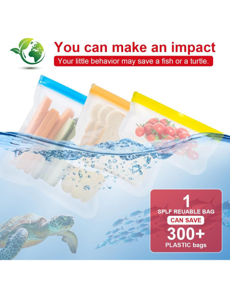 Bolsas de Silicona Reutilizables KKUADCEHI 3 Piezas 3.78L Bolsas de Silicona Reutilizables KKUADCEHI 3 Piezas 3.78L