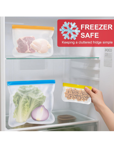 Bolsas de Silicona Reutilizables KKUADCEHI 3 Piezas 3.78L