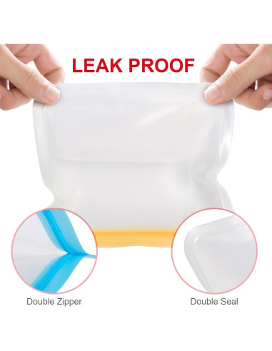 Bolsas de Silicona Reutilizables KKUADCEHI 3 Piezas 3.78L