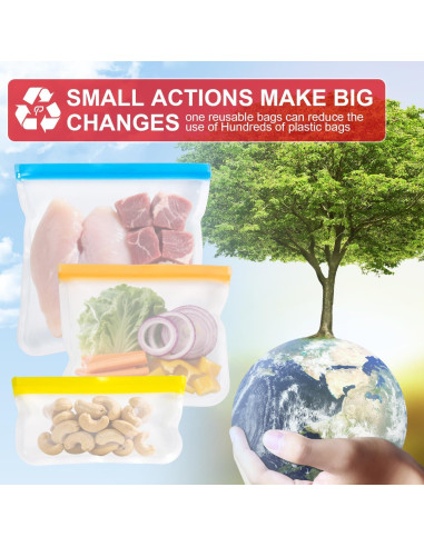 Bolsas de Silicona Reutilizables KKUADCEHI 3 Piezas 3.78L