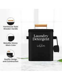 Contenedor de Detergente Simplation 4.08 kg Negro con Tapa 2