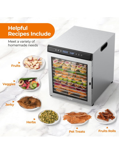 Deshidratador de Alimentos YASHE FD1201 12 Bandejas 1300W