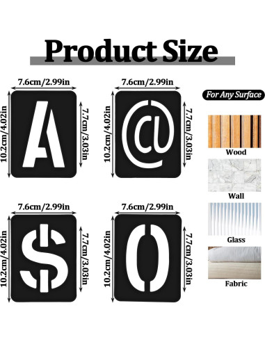 42 Plantillas de Letras Reutilizables 3" Ymapinc para Pintar