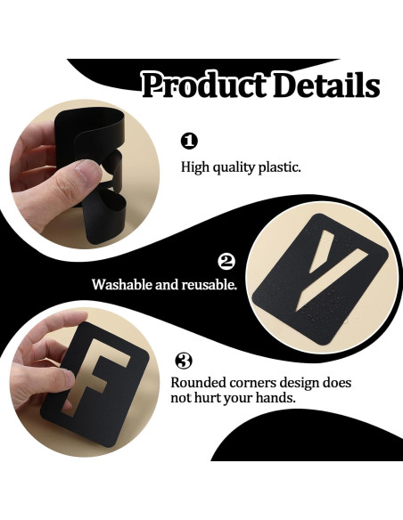 42 Plantillas de Letras Reutilizables 3" Ymapinc para Pintar