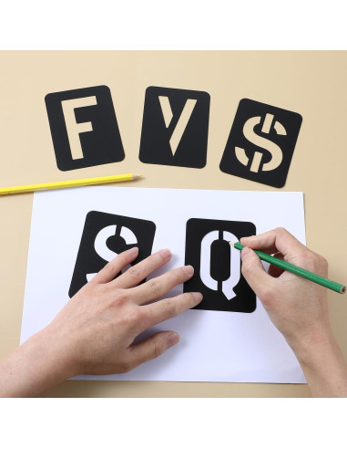 42 Plantillas de Letras Reutilizables 3" Ymapinc para Pintar