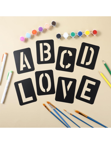 42 Plantillas de Letras Reutilizables 3" Ymapinc para Pintar