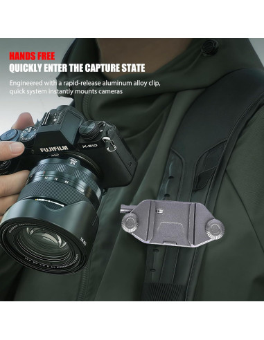 Clip de cámara VELCURIUM para mochila con liberación rápida