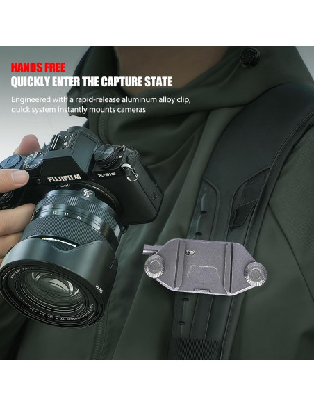 Clip de cámara VELCURIUM para mochila con liberación rápida