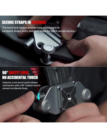 Clip de cámara VELCURIUM para mochila con liberación rápida