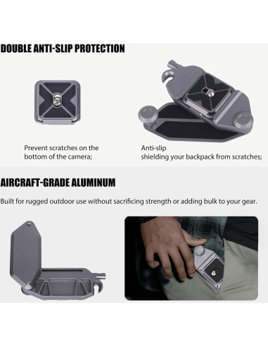 Clip de cámara VELCURIUM para mochila con liberación rápida