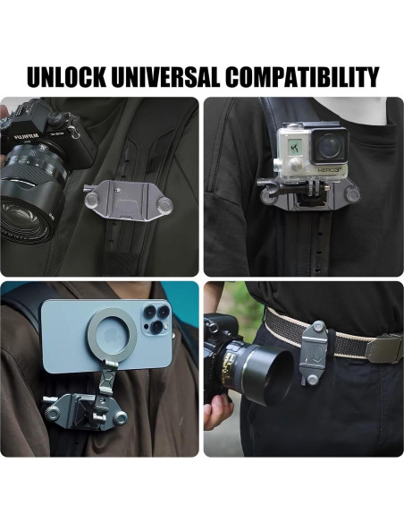 Clip de cámara VELCURIUM para mochila con liberación rápida