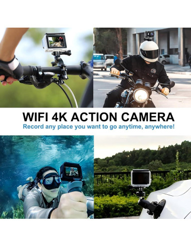 Cámara de acción 4K Uoklohiu D800S con 128GB y accesorios