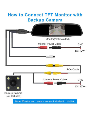 Cable de Video RCA Engrosado LBW 10 Metros para Cámara de Reversa