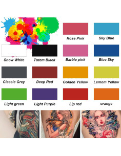 Set de Tinta para Tatuajes BAODELI - 14 Colores 30ml Vegan 2