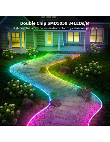 Luces de Cuerda Neón MEIYING 20m RGB-IC LED IP67 Control APP