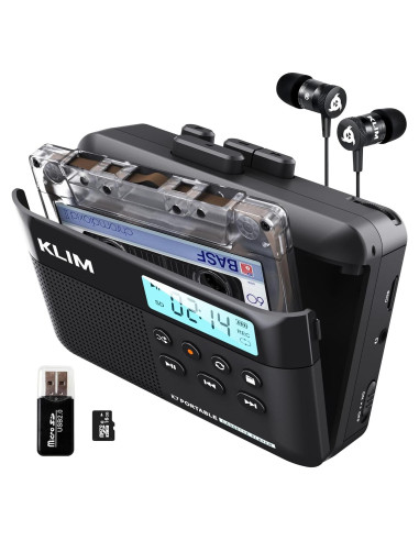 Reproductor de Cinta KLIM K7 + Convertidor a MP3 + 16GB