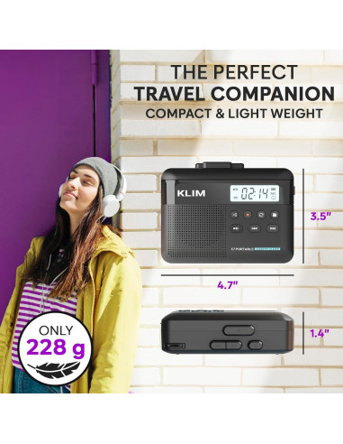 Reproductor de Cinta KLIM K7 + Convertidor a MP3 + 16GB