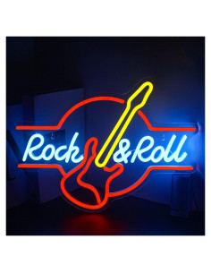 LooKLight Guitarra Neón LED 42x32 cm Decoración Musical