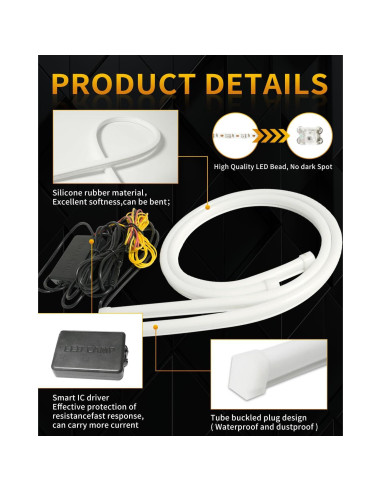 Tiras LED Secuenciales Qasim 60CM RGB Control APP Bluetooth