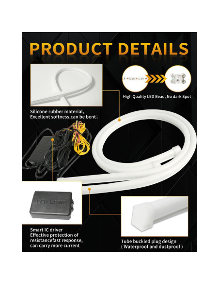 Tiras LED Secuenciales Qasim 60CM RGB Control APP Bluetooth