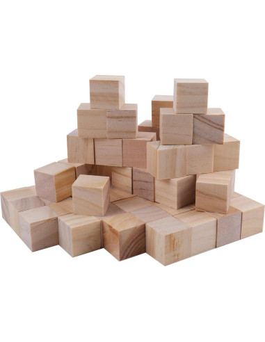 Bloques de Madera Tosnail 150 Piezas 2.54 cm para Manualidades