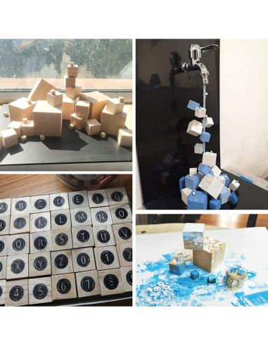 Bloques de Madera Tosnail 150 Piezas 2.54 cm para Manualidades