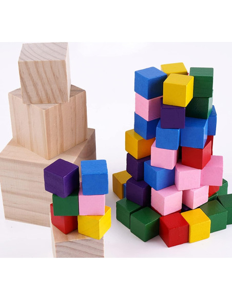 Bloques de Madera Tosnail 150 Piezas 2.54 cm para Manualidades