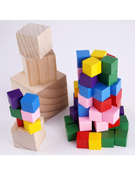 Bloques de Madera Tosnail 150 Piezas 2.54 cm para Manualidades