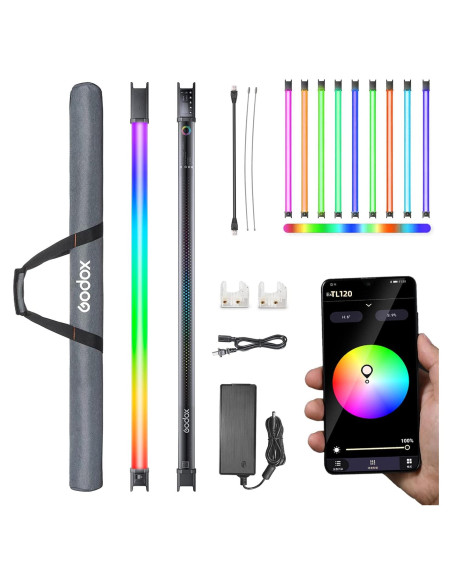 Luz de Tubo Godox TL120 RGB LED Portátil 2700K-6500K Luz de Tubo Godox TL120 RGB LED Portátil 2700K-6500K