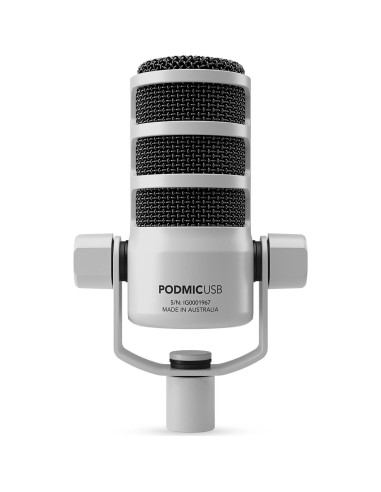 Micrófono Dinámico USB Rode PodMic + Brazo PSA1+ Blanco