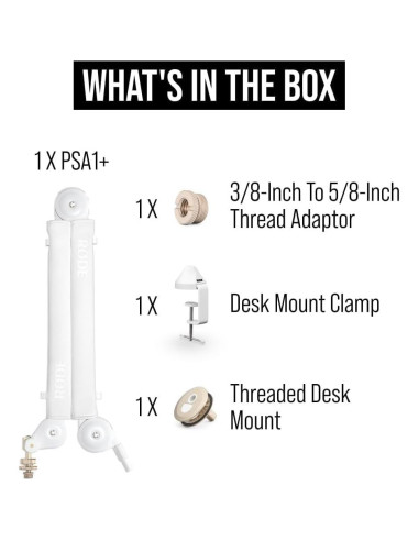 Micrófono Dinámico USB Rode PodMic + Brazo PSA1+ Blanco