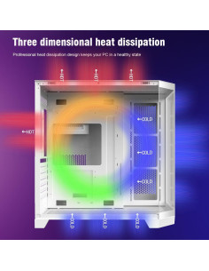 Caja de PC RUIX OV303 Mid-Tower ATX Blanca con 4 Ventiladores ARGB 2