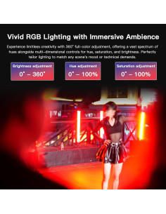 Tubo de Luz Inflable RGB INKEE GCA30C 90cm 30W LED Portátil 2