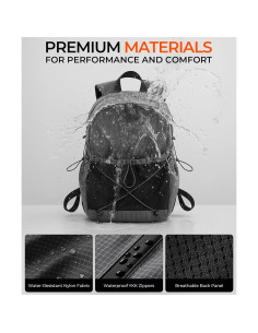 Mochila de Senderismo 20L Impermeable Gris Unisex 2