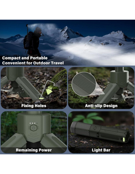 Linterna de Camping Telescópica M KARMATER 10500mAh Verde