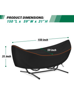 Cubierta Impermeable para Hamaca CATOTEL 381x150 cm Negra 2
