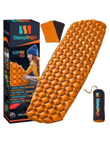 Colchoneta de Dormir Inflable Sleepingo 186.7x54.6cm Naranja