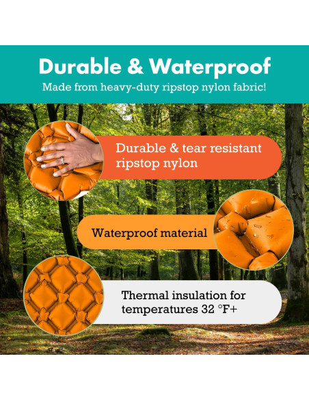 Colchoneta de Dormir Inflable Sleepingo 186.7x54.6cm Naranja