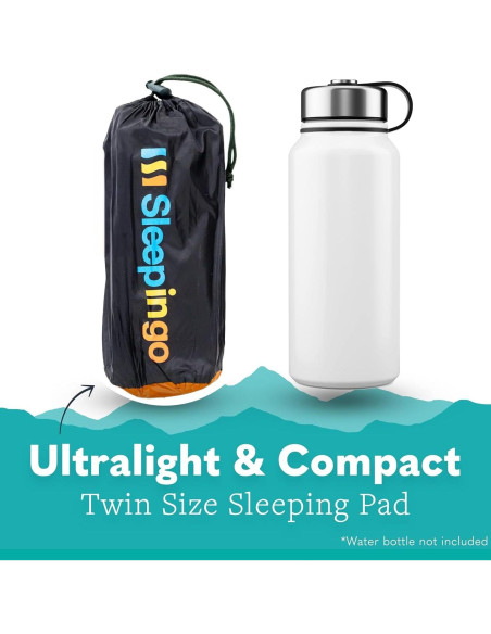 Colchoneta de Dormir Inflable Sleepingo 186.7x54.6cm Naranja