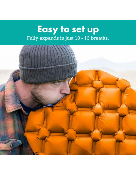 Colchoneta de Dormir Inflable Sleepingo 186.7x54.6cm Naranja