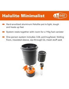 Kit de Cocina Ultraligero GSI Outdoors Halulite Minimalist 249g 2